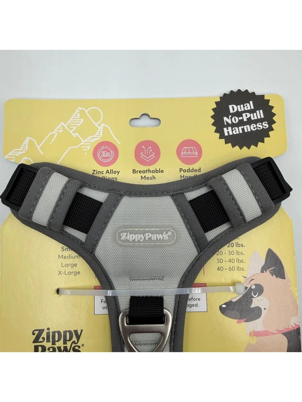 ZippyPaws No Pull Dog Harness Small Gray Grey 10 to 20 lbs ZPC-C0002 Zippy Paws